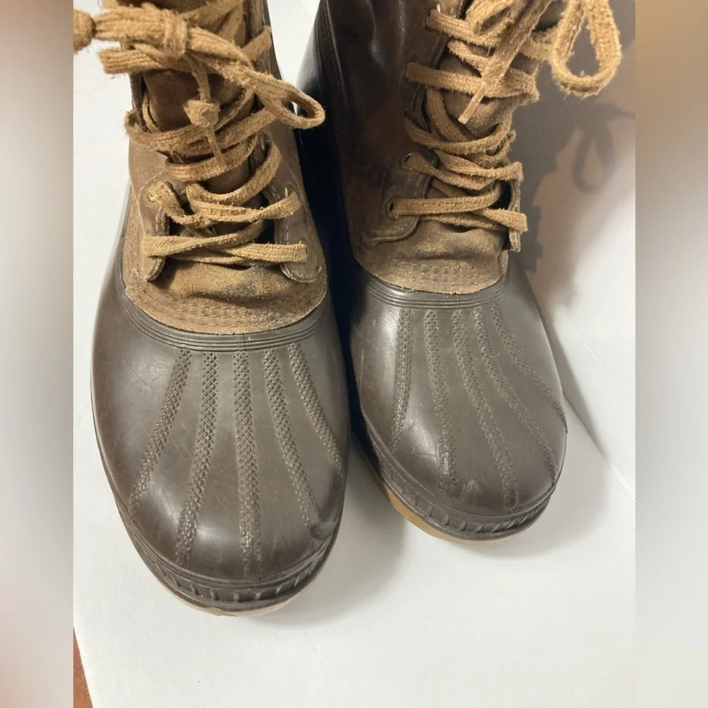 Sorel Ice pac insulated duck boots size 11 rubber leather brown